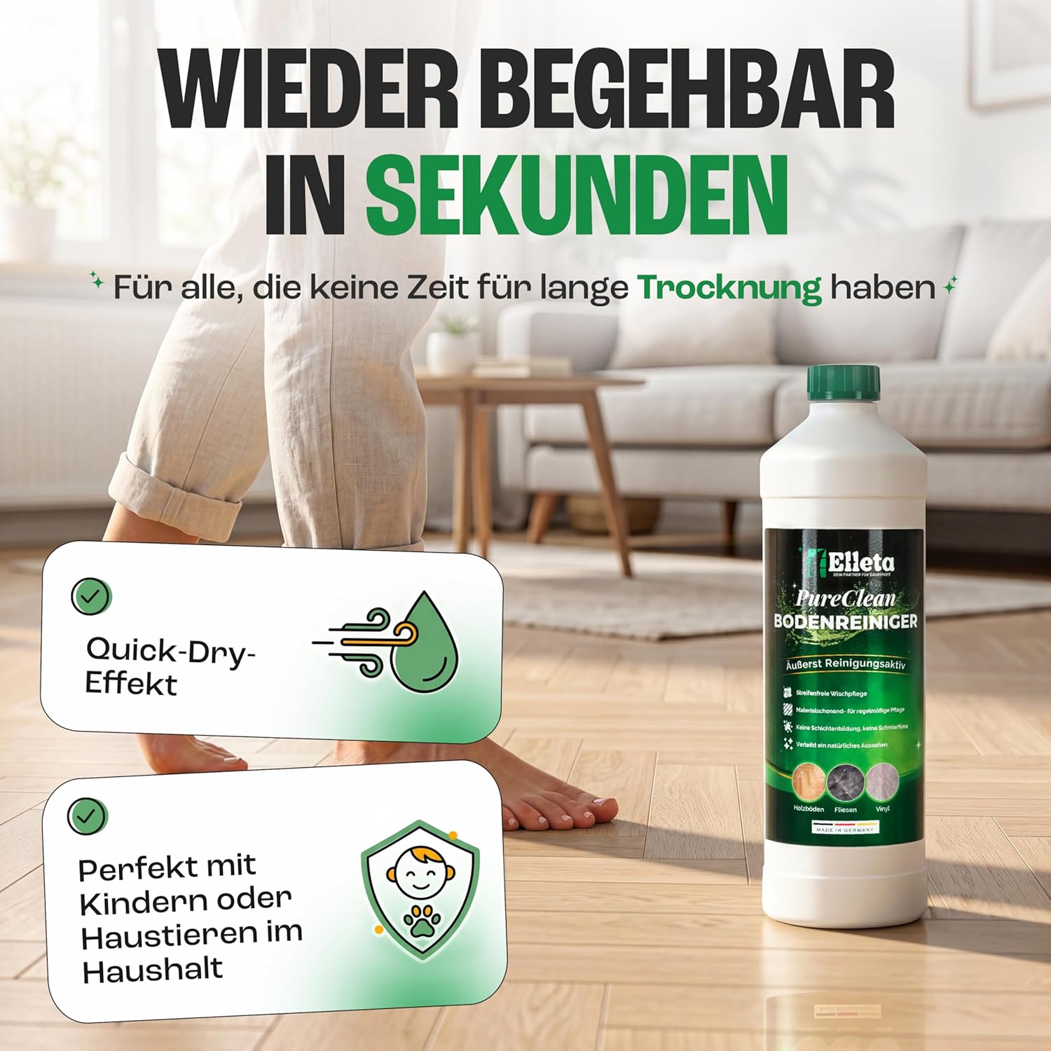 Bodenreiniger-Konzentrat für bis zu 50 Anwendungen – 1 Liter