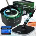 Elleta Wischmopp Set mit Eimer - 360° drehbarer Wischer für den Boden, Bodenwischer Mop Set & Wischeimer | Innovative Mikrofaser-Pads als Staub- & Schmutzmagnet, Wischmop & Putzeimer mit 2-Kammer-System